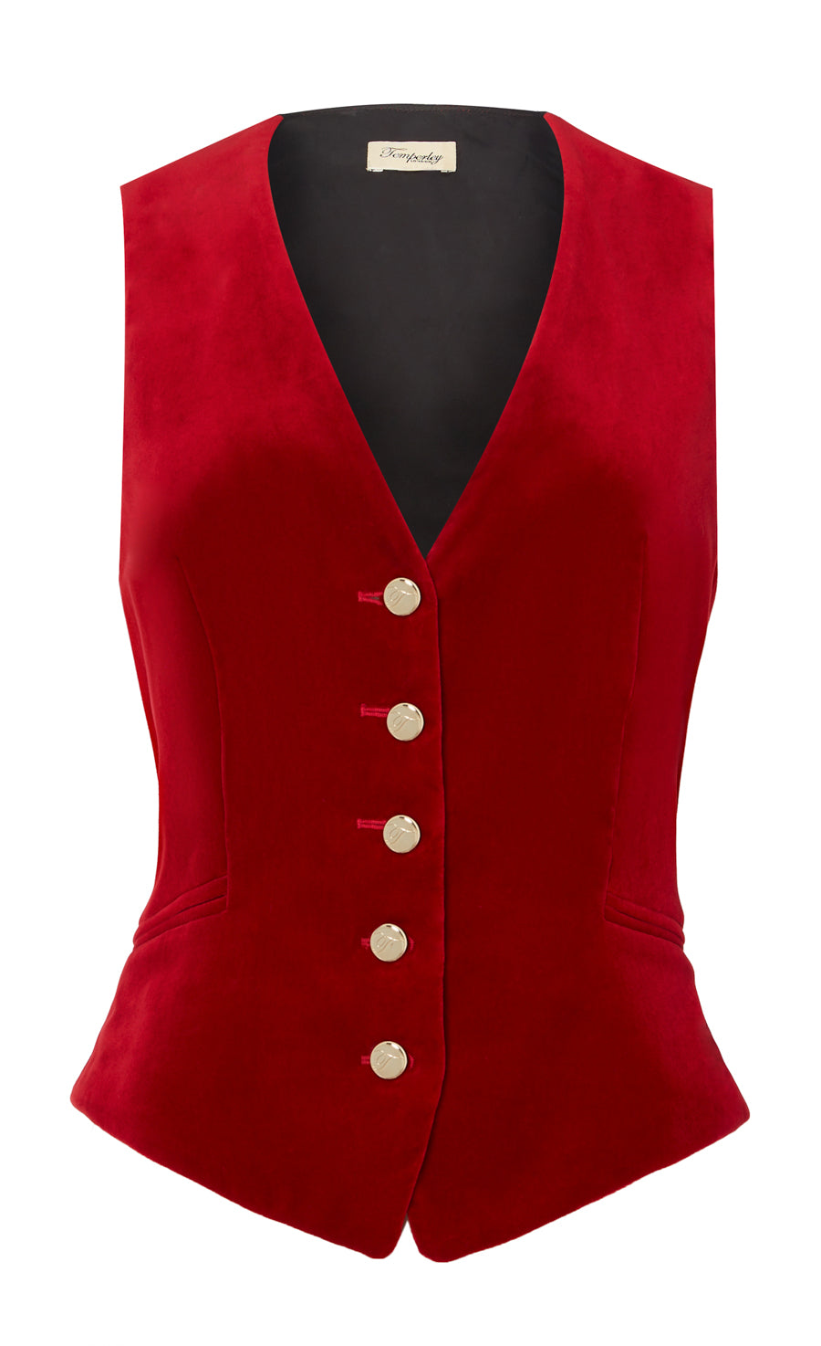 Clove Velvet Waistcoat - Scarlet