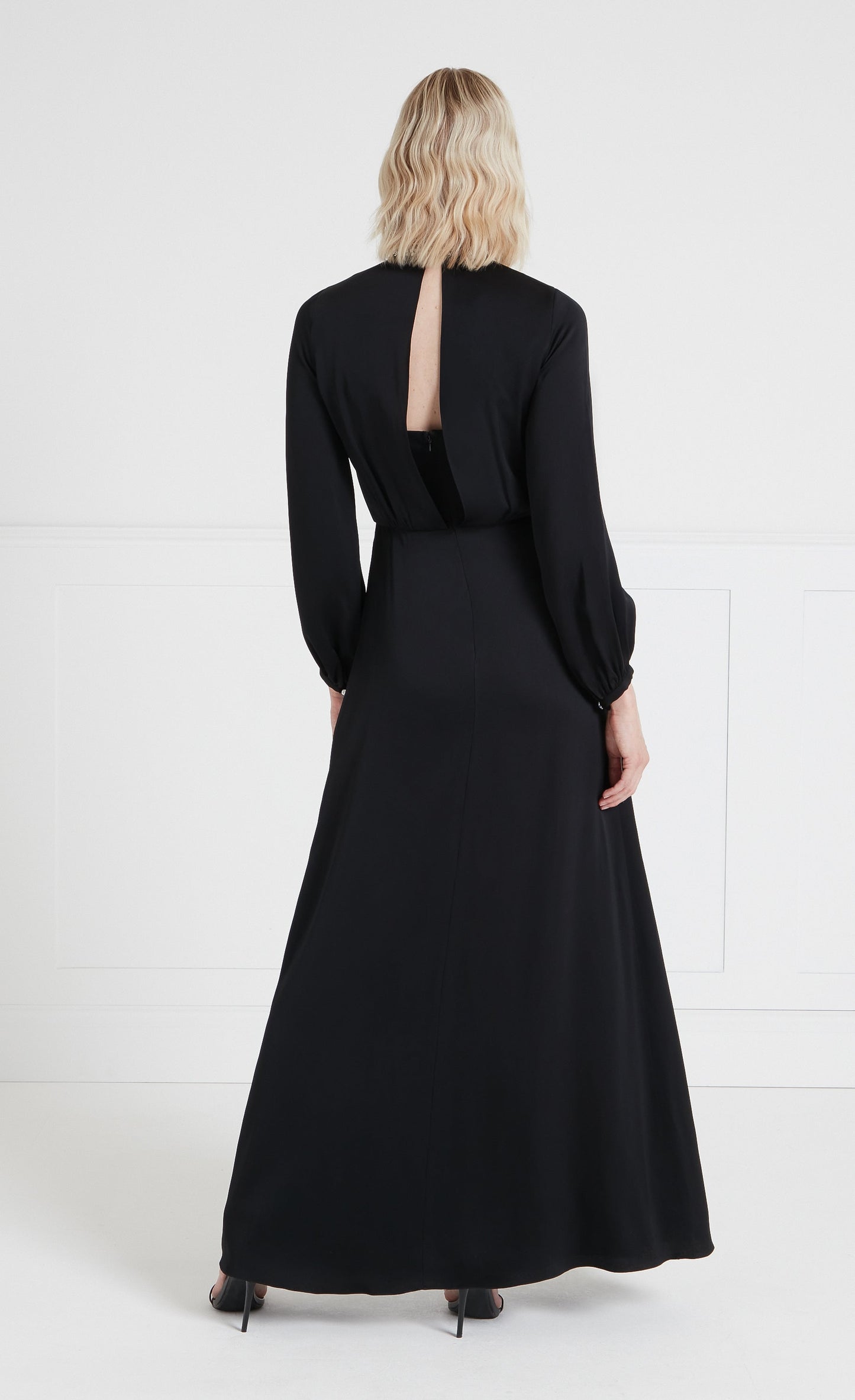 Nina Sleeved Gown - Black