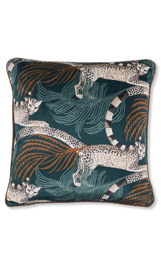 Delilah Velvet Cushion - Tuscan Teal